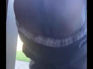 black freak dude takes out trash with toy in booty